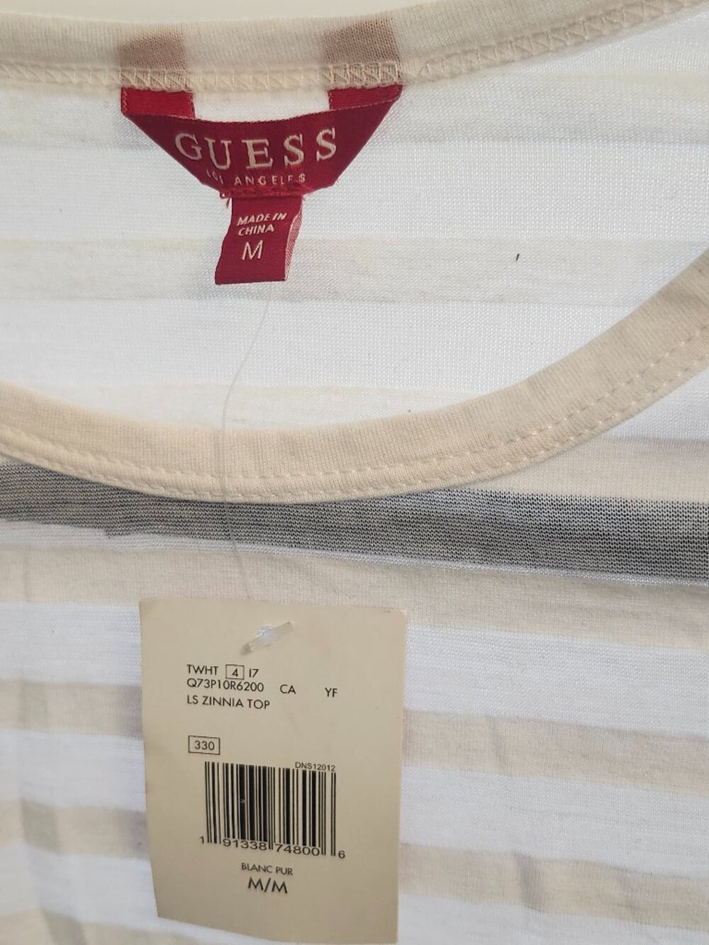 GUESS TOP WHITE WITH RINESTONE  SIZE M - Picture 4 of 5